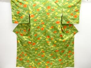 未使用品　枝花模様小紋着物